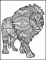 Coloring Tribal Pages Elephant Adult Printable Lion Color Getcolorings sketch template