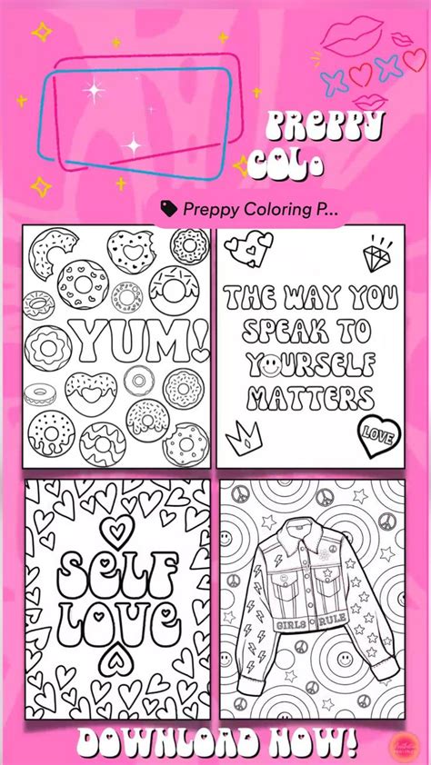 pin  preppy coloring pages