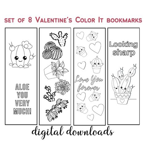 valentines day coloring bookmarks coloring bookmarks etsy