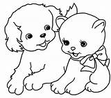 Cat Coloring Paper Puppy Pages Kitten Simple Template sketch template