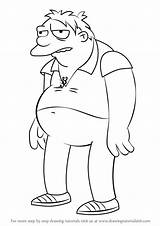 Simpsons Barney Gumble Draw Drawing Step Cartoon Tutorials Drawingtutorials101 sketch template