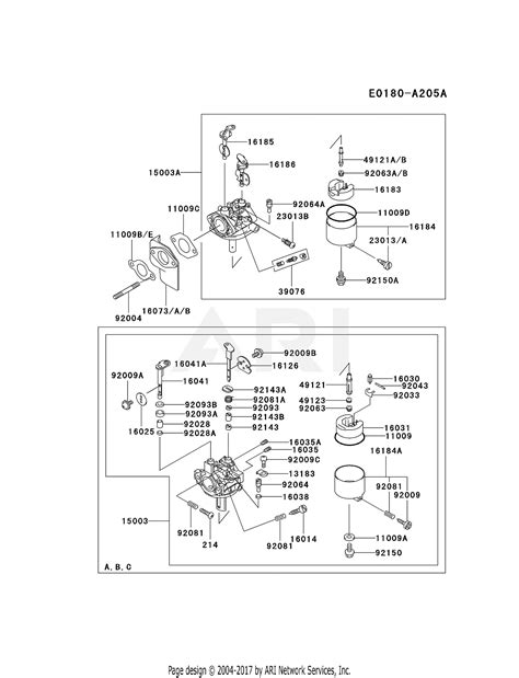 kawasaki fed ds  stroke engine fed parts diagram  carburetor