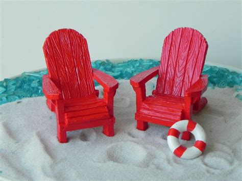 miniature adirondack chair fairy beach garden supply red