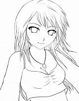 Anime Girl Cute Easy Drawing Coloring Pages Getdrawings Colorings sketch template