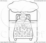 Sleeping Pig Bed Big Cartoon Clipart Dreaming Outlined Chicken Cory Thoman Coloring Vector 2021 Clipartof sketch template