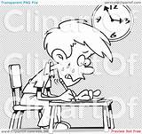Exam Stressed Outline School Clip Boy Cartoon Taking Illustration Rf Royalty Toonaday sketch template