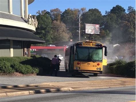 video shows muscogee county school bus fire at the corner