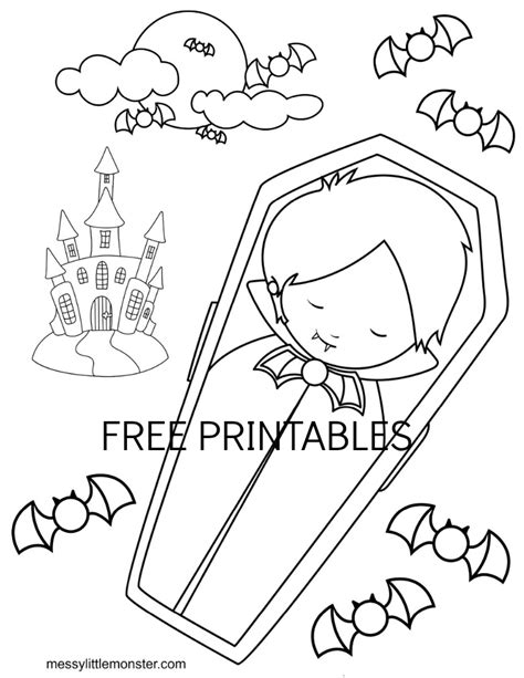 halloween colouring pages  kids messy  monster