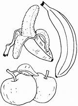 Coloring Pages Apple Bananas Fruite Loteria Food Print Template sketch template
