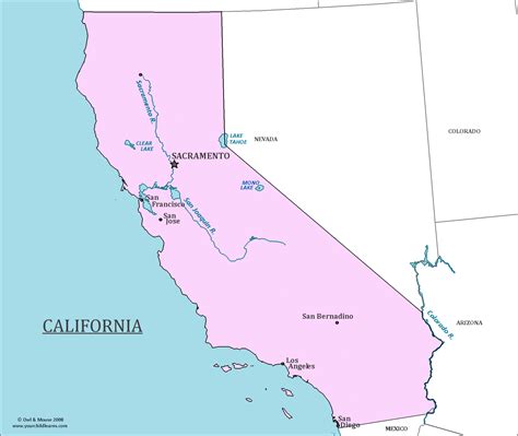 california state map map  california  information   state