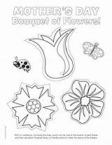 Mother Mothers Printables Printable Coloring Flowers Color Kids Flower Kindergarten Pages Crafts Sheets Mom Worksheets Bouquet Preschool Ready Activities Craft sketch template