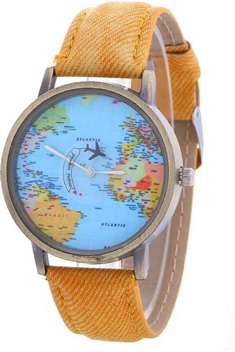 fako horloge mini world vliegtuig geel bolcom