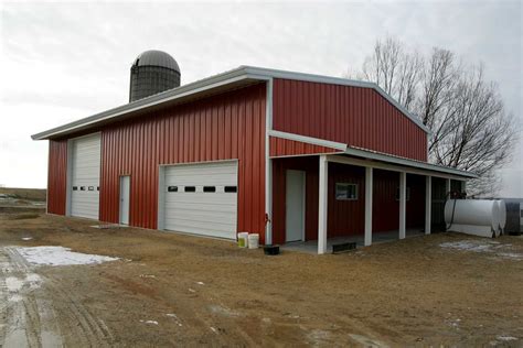 red prefabricated barn allied steel buildings