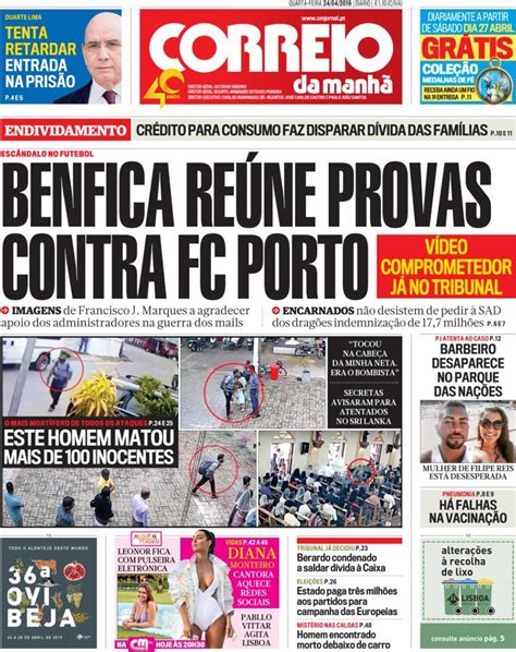 capa correio da manhã 24 abril 2019 capasjornais pt