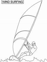 Surfer Windsurfing sketch template