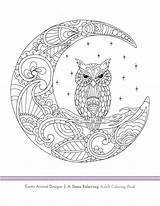 Coloring Pages Mandala Owl Adult Coloriage Colouring Moon Book Printable Adults Exotic Color Animal Imprimer Books Sheets Therapy Colorier Chouette sketch template