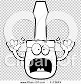 Screaming Screwdriver Mascot Outlined Coloring Clipart Vector Cartoon Thoman Cory sketch template