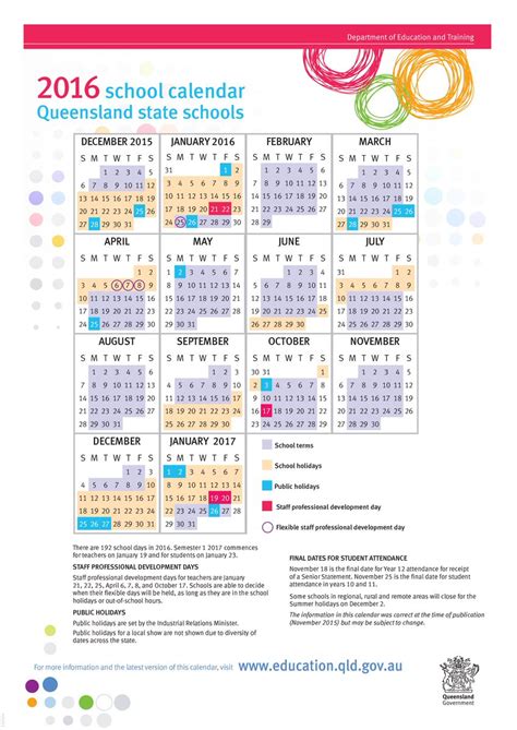 education qld calendar      review  calendar