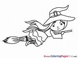 Witch Colouring Halloween Broom Coloring Sheet Pages Sheets Title sketch template
