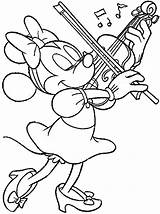 Minnie Tocando Violino sketch template