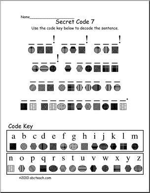 fun activities decoding secret code worksheets  kids page  abcteach kids pinterest