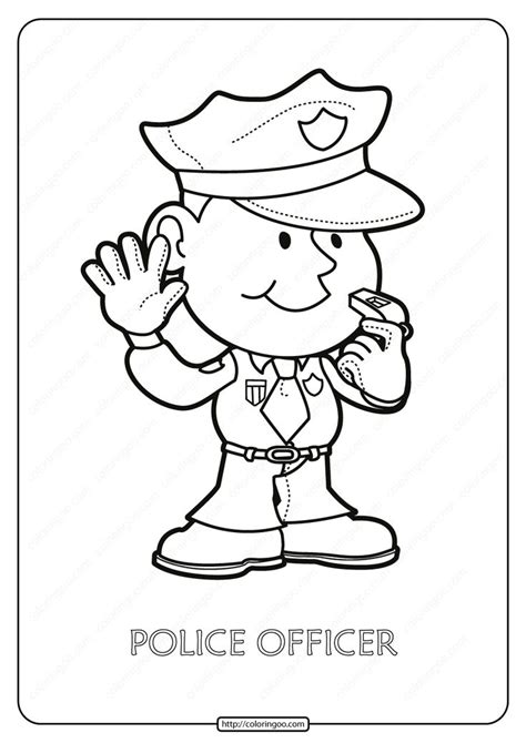 printable police officer  coloring page high quality