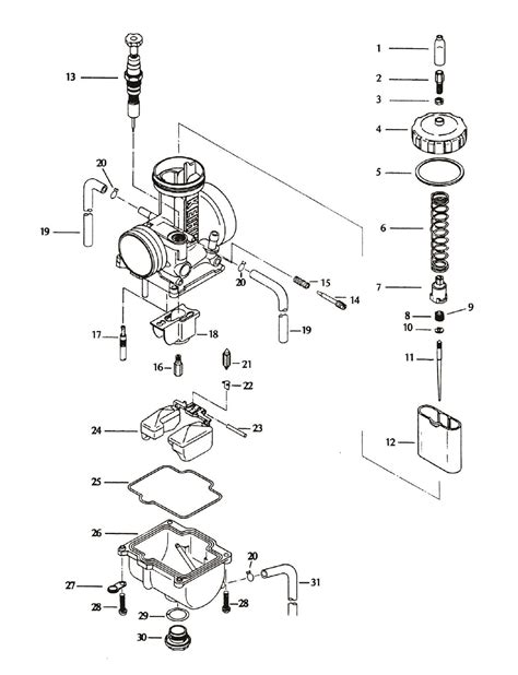 exploded view parts diagram keihin pj carburetor frank mxparts
