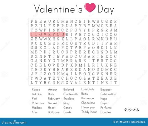 st valentines day word search puzzle educational game  learning