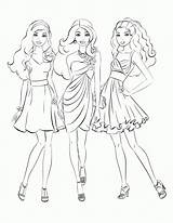 Coloring Barbie Pages Cartoon Color Popular sketch template