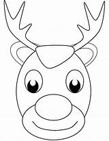 Reindeer Coloring Printable Pages Christmas Face Drawing Head Color Print Easy Eyes Sky Gold Blue Drawings Animals Puzzle sketch template