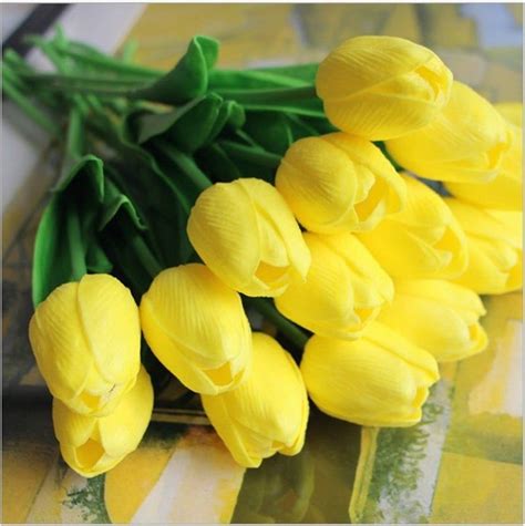 pu flowers real touch tulips artificial tulip bouquet flowers etsy in