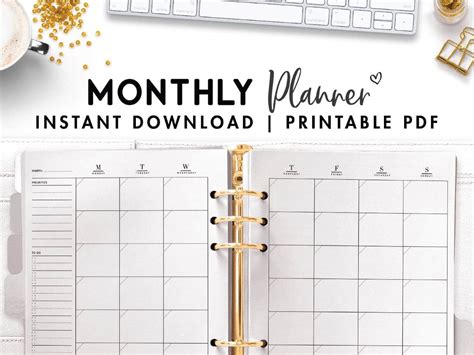 monthly planner printable  world  printables