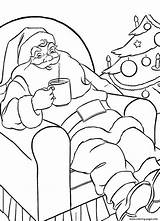 Coloring Pages Santa Hot Christmas Enjoying His Printable Book Info Print sketch template