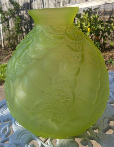 art deco uranium glass vase from belgium collectors weekly