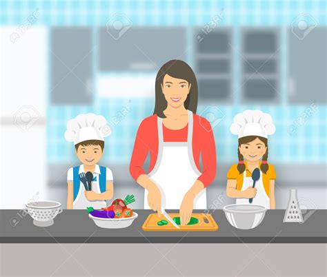 son cooking with mom clipart clipground