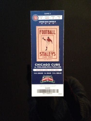 chicago cubs ticket stub ebay