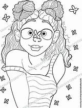 Coloring Pages Adult Printable Urban Girl African American Pdf Hair Girls Natural Sheets Sold Etsy sketch template