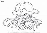 Tentacruel Pokemon Draw Step Drawing Tutorials Tutorial Drawingtutorials101 Learn Visit Coloring sketch template