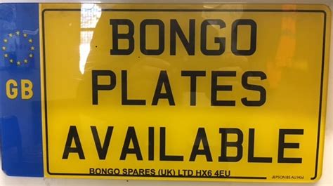 registrationnumber plate bongosparescouk