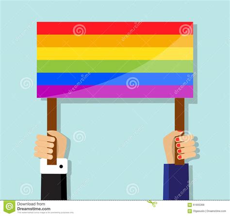 hand holding a gay pride flag stock vector illustration of passion