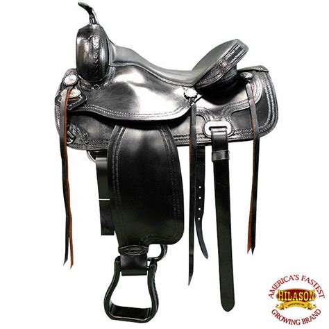 bk   western horse saddle leather treeless trail pleasure black