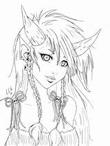 Demon Coloring Pages Girl Color Adults Getcolorings Printable sketch template