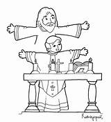 Coloring Pages Eucharist Sacraments Color sketch template