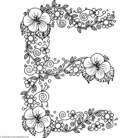 kostenloser sofort  floral alphabet letter  malvorlagen