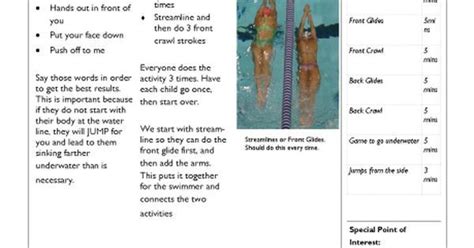 swim lesson plan template  swim lesson plans swimming pinterest