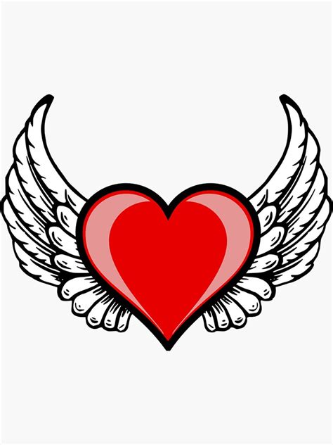 heart angel wings tattoo sticker  sale  pedroserpa redbubble