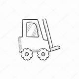 Forklift Drawing Fork Getdrawings Lift Sketch Icon Vector sketch template