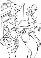 Coloring Cat Seuss Dr Hat Pour Milk Some Pages Color sketch template