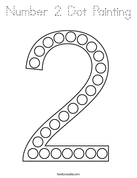 number  dot painting coloring page tracing twisty noodle