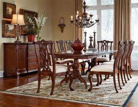 cherry grove classic antique extendable cherry pedestal dining table